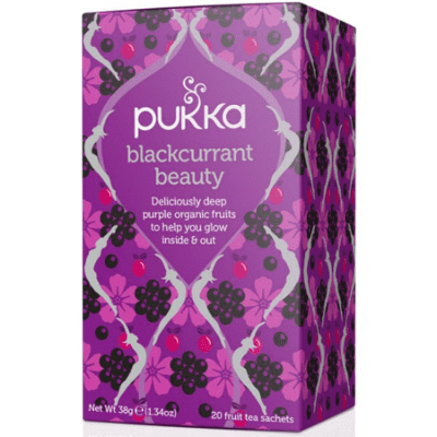 Pukka blackcurrant beauty purple box