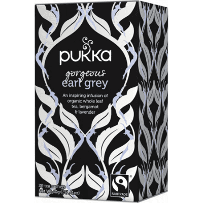 Pukka earl grey black and white box