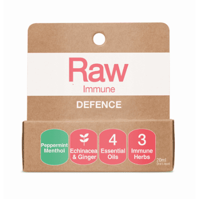 Cardboard packet of raw immune defence spray
