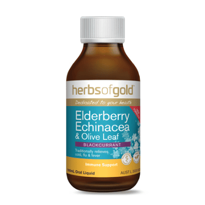 Elderberry echinacea and olive leaf bottle