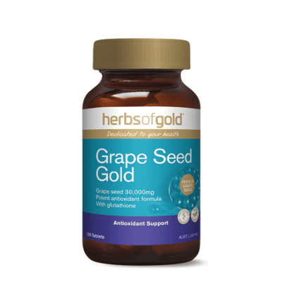 Grape seed gold glass bottle