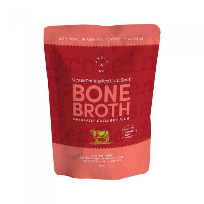Grassfed Australian beef bone broth red pouch 300ml